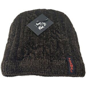 Women's Winter Thermal Fleece Knit Lined Beanie Hat, Brown